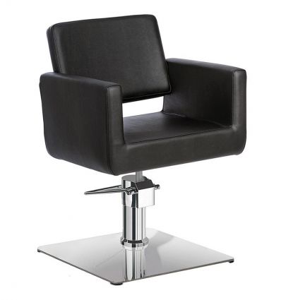 Fauteuil de Coiffeur Noir Pivotant Simili Cuir