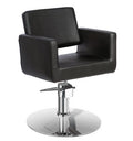 Fauteuil de Coiffeur Noir Pivotant Simili Cuir