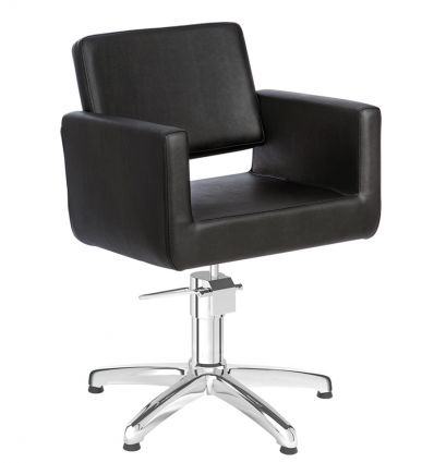 Fauteuil de Coiffeur Noir Pivotant Simili Cuir