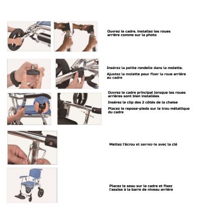 Fauteuil de douche roulant pliant