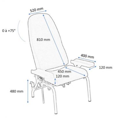 Fauteuil de Prélèvement Sanguin Hauteur Fixe