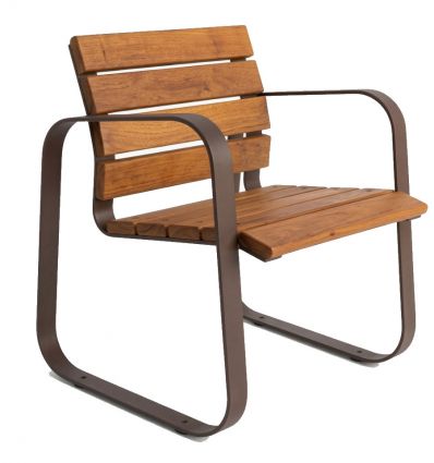 Fauteuil en bois et acier Marina - Mobilier urbain