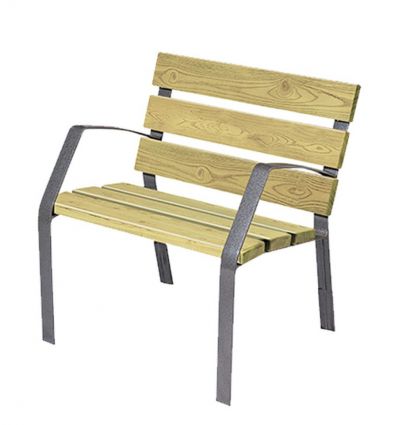 Fauteuil en bois et acier Modo - Mobilier urbain