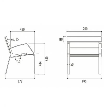 Fauteuil en plastique recyclé - Mobilier urbain