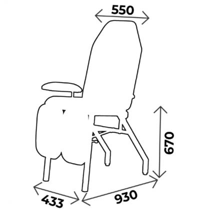 Fauteuil podologue à hauteur fixe