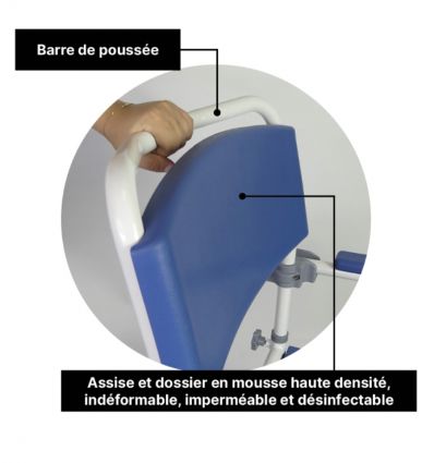 Fauteuil roulant douche-toilette