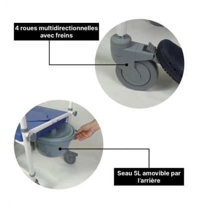 Fauteuil roulant douche-toilette