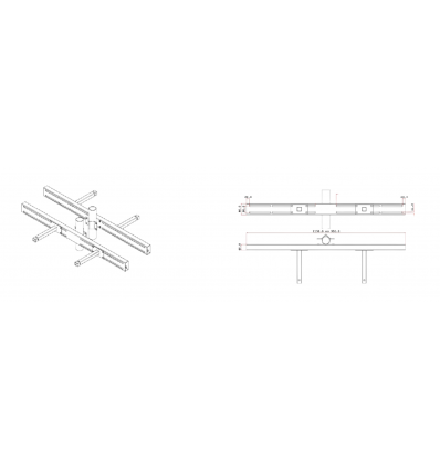 Fourche pour deux miroirs