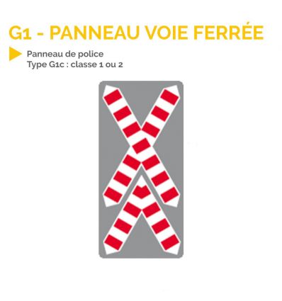 G1 - Panneau croix de Saint André pour voie ferrée