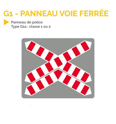 G1 - Panneau croix de Saint André pour voie ferrée