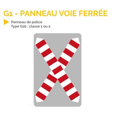 G1 - Panneau croix de Saint André pour voie ferrée