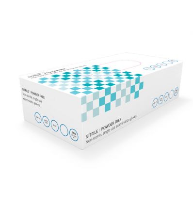 Gant nitrile bleu non poudré, boîte de 100 gants, Nitrex