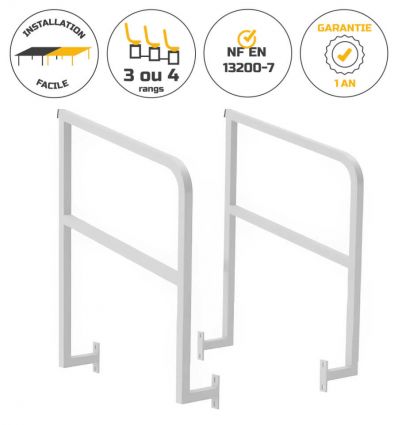 Garde-corps pour gradins en aluminium