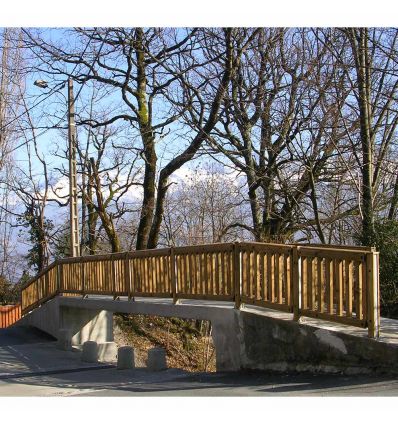 Garde corps route en bois sur platine (normé)