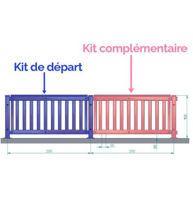 Garde corps route en bois sur platine (normé)