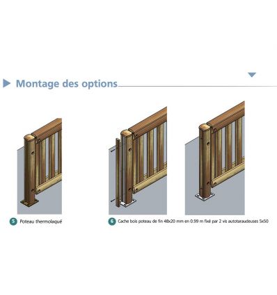 Garde corps route en bois sur platine (normé)