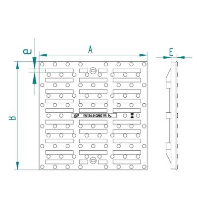 Grille plate en fonte pour regard C250