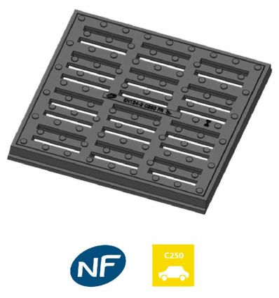 Grille plate en fonte pour regard C250