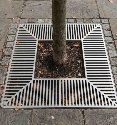 Grille d'arbre carré en acier - Silaos