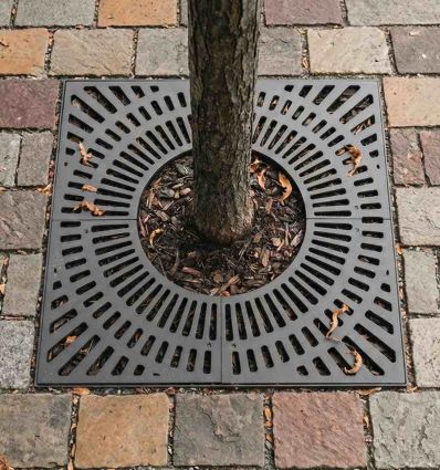 Grille d'arbre en fonte carré éco