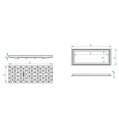 Grille pour caniveau en fonte