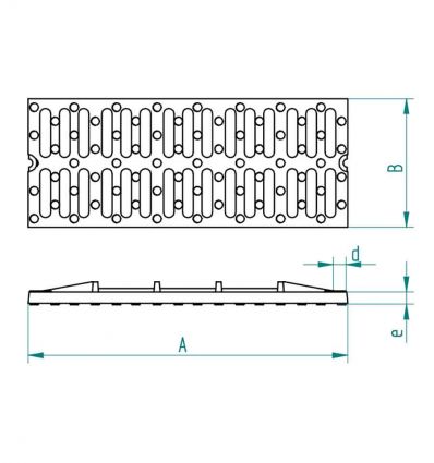 Grille pour caniveau en fonte