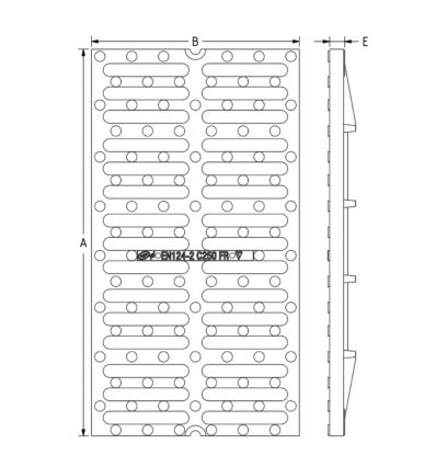 Grille pour caniveau en fonte