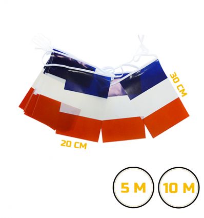 Guirlande Bleu Blanc Rouge en Plastique ou Tissu