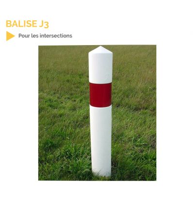 J3 - Balise d'intersection rouge et blanche