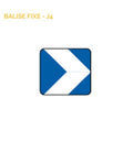J4 - Balise virage à chevrons blanc et bleu