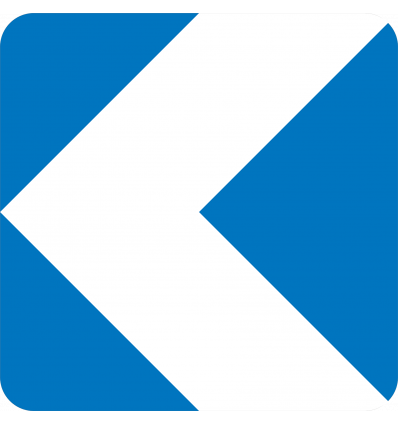 J4 - Balise virage à chevrons blanc et bleu