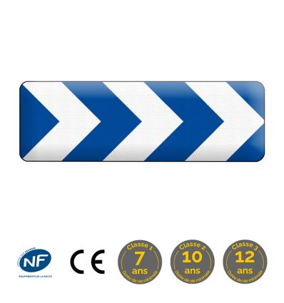 J4 - Balise virage à chevrons blanc et bleu