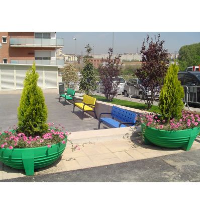 Jardinière de ville en polyéthylène de diamètre 100 cm