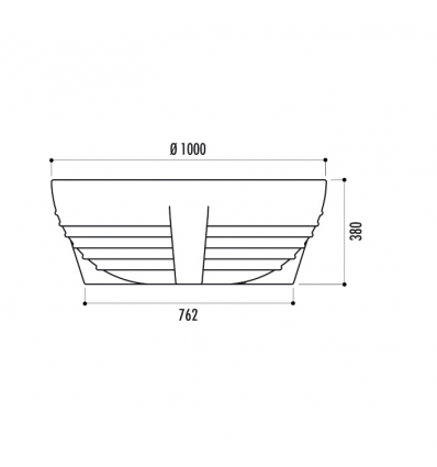 Jardinière de ville en polyéthylène de diamètre 100 cm