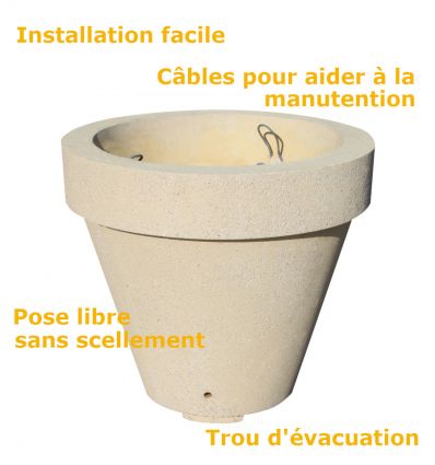 Jardinière en béton Vase
