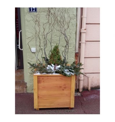 Jardinière urbaine carrée en bois