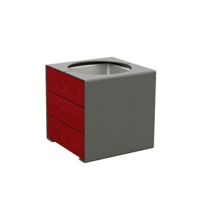 Jardinière urbaine cube en acier ou acier/bois