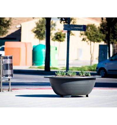 Jardinière urbaine ronde en acier