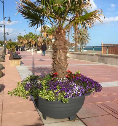 Jardinière urbaine ronde en acier