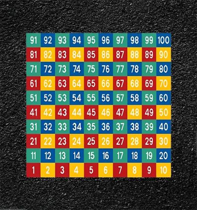 Jeux thermocollés carrés de 100 cases