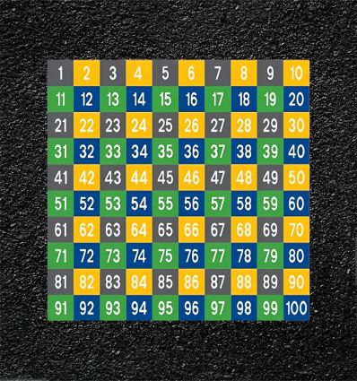 Jeux thermocollés carrés de 100 cases