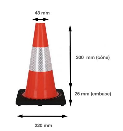 Cône de signalisation 30 cm lesté K5a