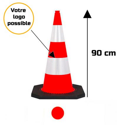 Cône de signalisation 90 cm lesté K5a