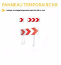 Panneau K8 - Déviation ou rétrécissement de voie