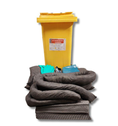 Kit d'intervention absorbant - conteneur mobile