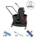 Kit balai et seau essoreur professionnel 2x15L