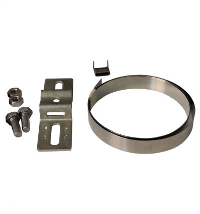 Kit de fixation pour panneau sur candélabre avec feuillard