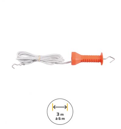 Kit poignée clôture électrique corde élastique