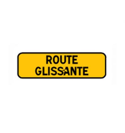 KM9 - Panonceau temporaire indiquant une route glissante
