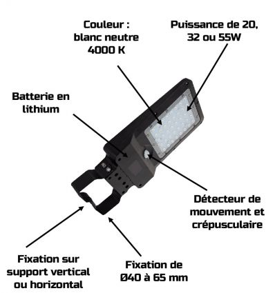 Lampadaire solaire professionnel